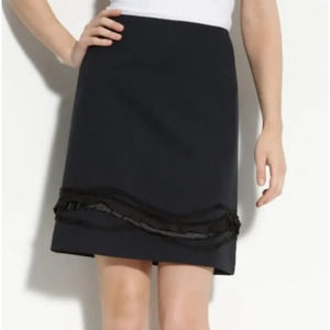 NWT $120 T Tahari Borage Suit Skirt Ruffle Career A Line Size 2